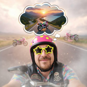 MOTO rider dreaming of the open road